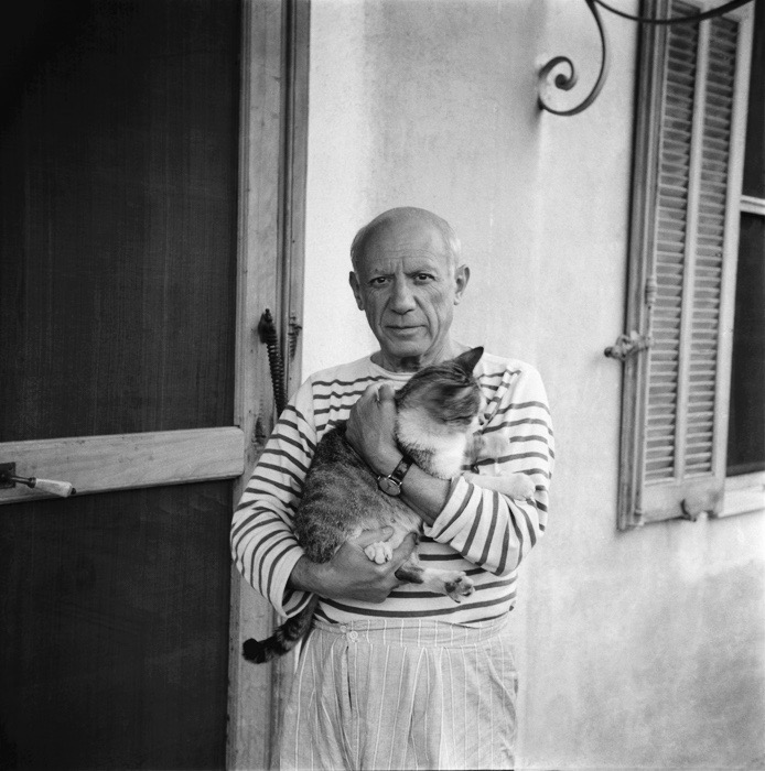 Pablo Picasso and Cat